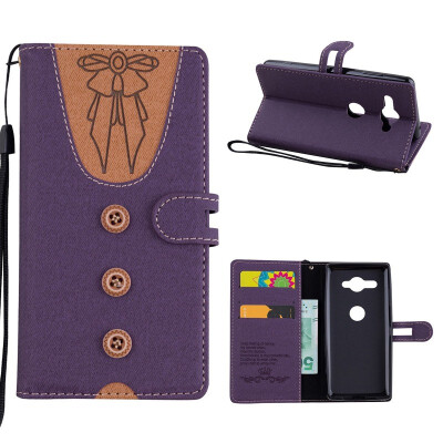 

MOONCASE Sony Xperia XZ2 Compact stitching embossed womens leather case - purple