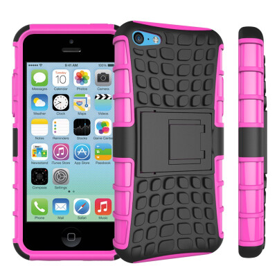 

Fivice iPhone 5C Case TPU anti-fall tire pattern back clip bracket phone case