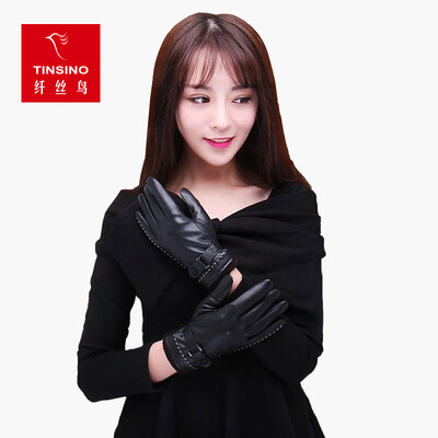

Filament bird TINSINO ST026 ladies touch screen leather gloves autumn&winter plus velvet warm men&women couples riding outdoor gloves black