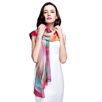 

Miss Bao Shengxiang silk scarf chiffon lengthening scarf air conditioning shawl dual-use scarf red rose s9122