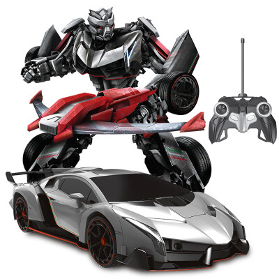 

Beauty Model (MZ) Poison deformation robot remote control car one-touch remote control deformation dance car child boy toy car robot model 2319P 1:14 Gray