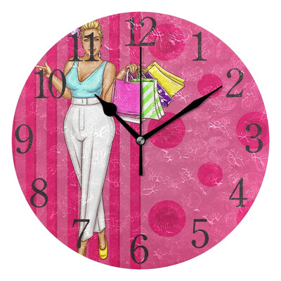 

Wall Clock Arabic Numerals Design Sexy Shopping Women Round