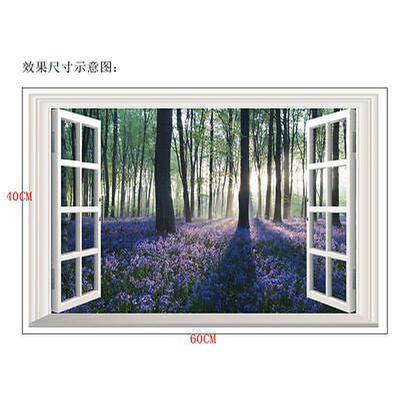 

Lavender Flowers 3D Window Removable Wall Sticker Art Decal Nursery Home Decor