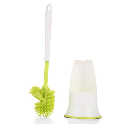 

Bingyou plastic creative double-sided strong decontamination toilet brush toilet toilet cleaning clear side dead angle cleaning brush with box