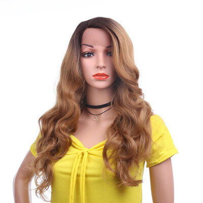 

YYONG 20" Long Weave Cosplay Wigs T427 Color Brown Blonde Women Wig Heat Resistant Synthetic Hair Wigs For Black Women