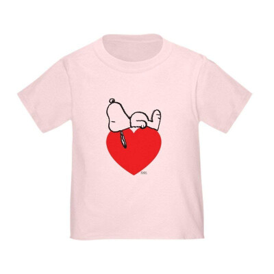 

CafePress Snoopy On Heart T-Shirt - Cute Toddler T-Shirt 100 Cotton