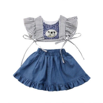 

Toddler Baby Girl Summer T-shirt TopDress Tutu Skirts Party Clothes Outfits US