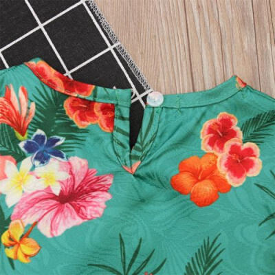 

2PcsSet Infant Baby Girl Sleeveless Casual Floral Tops Pant Outfits Clothes