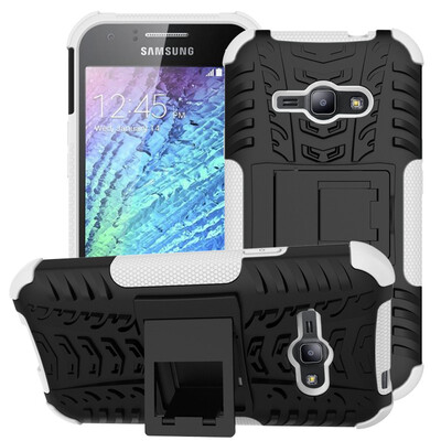

Fivice Samsung J1 ACEJ110 Case TPU anti-fall tire pattern back clip bracket phone case