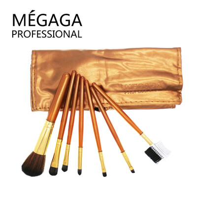 

MEGAGA 7pcs Professional Tools Multi-Function Portable Makeup Brushes Sets Gold
