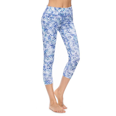 

Womens Printed Full-Length Leggings Athletic Workout Pants with Mesh Panels Medium Dark Gray