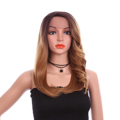 

YYONG Hair Weave Brown Blonde Women Lace Synthetic Wigs 22 Inch Length Cosplay Wigs Blonde Wig