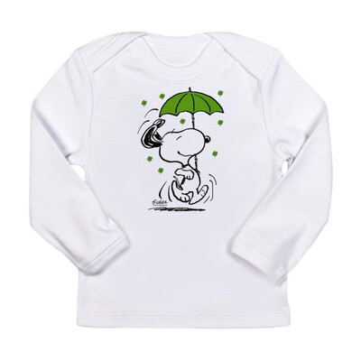 

CafePress Snoopy Raining Clovers - Long Sleeve Infant T-Shirt