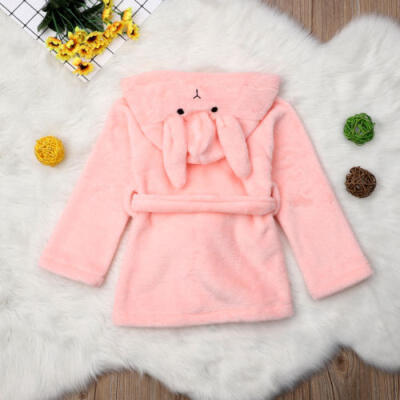 

Baby Girls Kids Soft Flannel Rabbit Night Bath Robe Sleepwear Pajamas Clothing