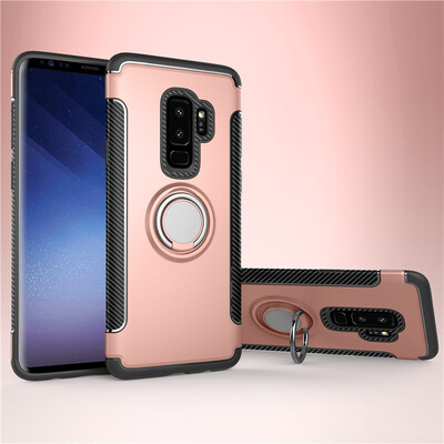 

Fecoprior Back Cover For Samsung Galaxy S9 Plus Case Car Holder Stand Hard PC Silicon Ring Suction Bracket Celulars