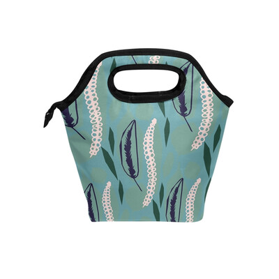 

Lunch Bag Tote Bag Green Leaves Travel Picnic Organizer Lunch Holder Handbags Lunch Bag Box