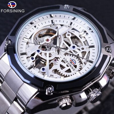 

Forsining Mens Black Gold Stainless Steel Automatic Luxury Design Men Watches