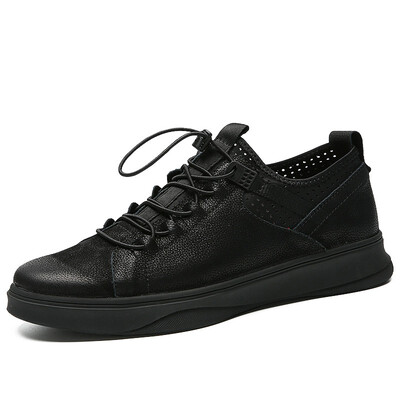 

Youth trend Europe&the United States tide brand shoes black hollow breathable shoes boys sports casual shoes mens leather sho