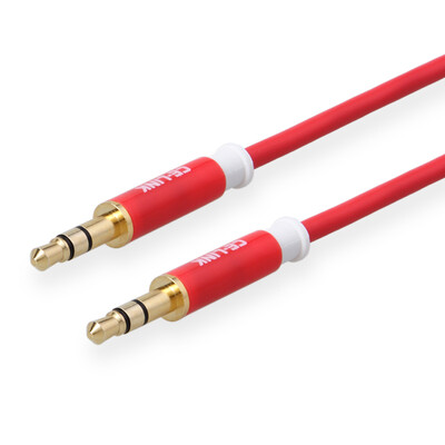 

CE-LINK 2417 35mm audio cable stereo 5 meters car AUX cable extension cord for mobile phone flat panel amplifier MP3 DVD&other red