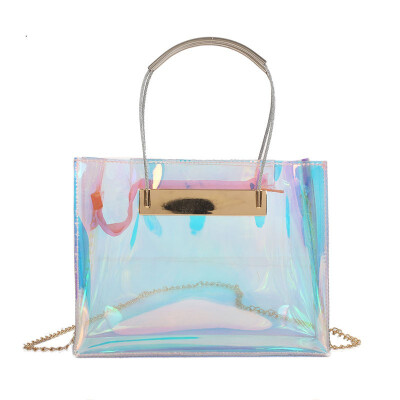 

Women Shoulder Bag Fashion Laser Transparent Crossbody Bags Messenger Shoulder Beach Bag 2018 New Design Shoulder Bags girls