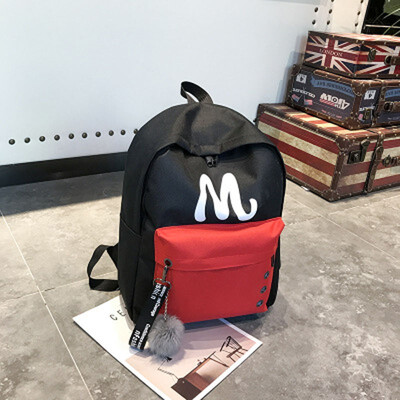 

Canvas Hair Ball Large Capacity Backpack Korean Edition New Pattern Printing Womens Shoulder Bag Travel Shopping Backpack
