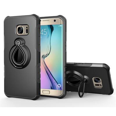 

Fivice Samsung Galaxy S7 edge Case TPU Water Drop Ring Stand Car Power Magnetic Drop-proof Phone Case
