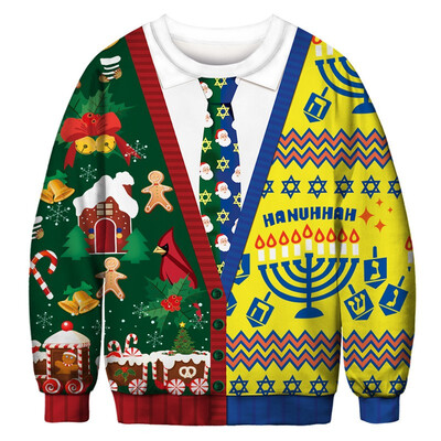 

2018 New Mens&Womens Christmas Collection 3D Printed Sweater Mens Hoodie Long Sleeve Womens Pullover BFT033