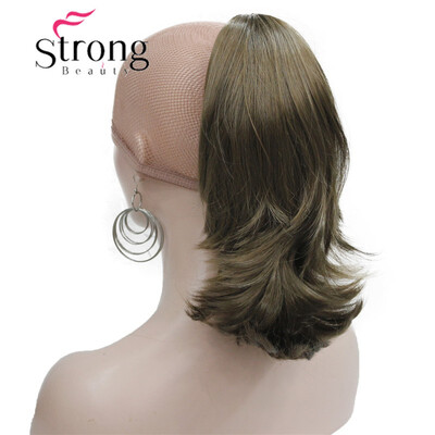 

StrongBeauty 12" Dual Use Wavy Styled Clip in Claw Ponytail Hair Extension Blonde Synthetic Hairpiece with a Jawclaw Clip