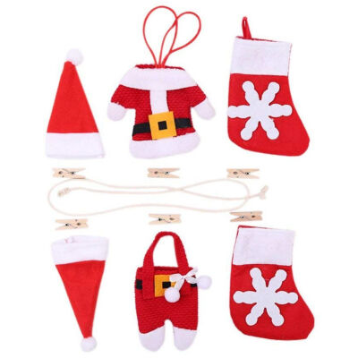 

UpperX A Set Of Christmas Clothes Fireplace Decoration Christmas DIY Pull Flag