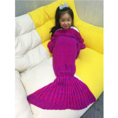 

Scaled Mermaid Tail Sofa Blanket Crocheted Knitting Super Soft for Kids Adults