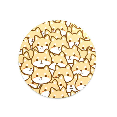 

Non Slip Rubber Round Yellow Pattern Anti-Water Gaming Mouse Pad