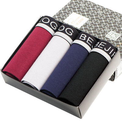 

Arctic velvet B541300111-1 men&39s underwear 4 mixed color gift boxed men&39s underwear Leica cotton flat angle underwear color side men&39s underwear