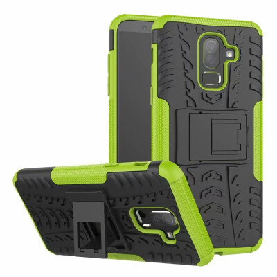 

Fivice Samsung J8 2018 Case TPU anti-fall tire pattern back clip bracket phone case