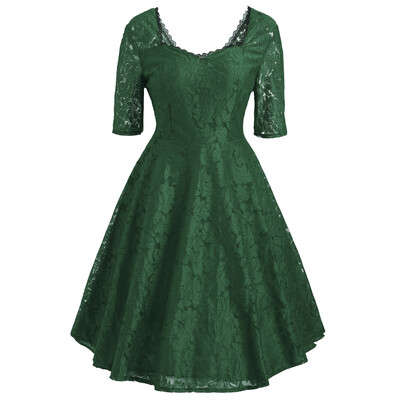 

Lace Sweetheart Floral Vintage Dress