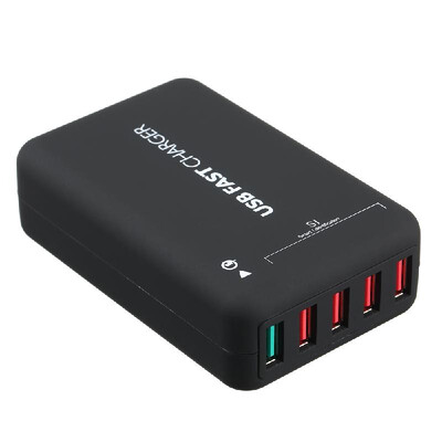 

Quick Charge 30 5-Port 6A USB Desktop Charger Adapter Hub Multi Port USB Wall Charger Dock Station with 15m Free Cable Intellige