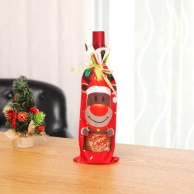 

UK Merry Christmas Santa Wine Bottle Bag Cover Xmas Dinner Party Table Decor