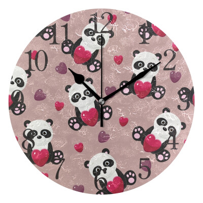 

Wall Clock Arabic Numerals Design Panda Seamless Round