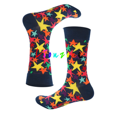 

LIONZONE Brand Men Socks Funny Design Paper Cranes Arrows Hhearts Stars Streetwear Hiphop Cotton Happy Socks