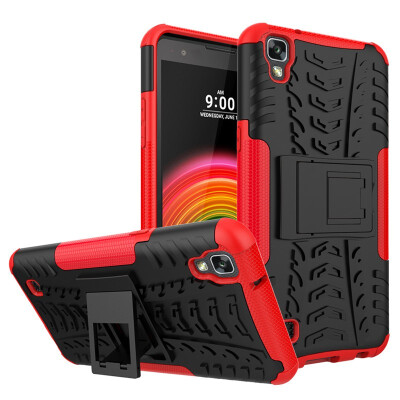 

Fivice LG X Power Case TPU anti-fall tire pattern back clip bracket phone case