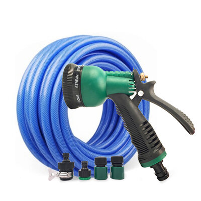 

Chuanjia car dual-use car wash water pipe set car washing machine 20 m water pipe metal water gun suit garden watering gun head red blue alternate mixing CF-9020