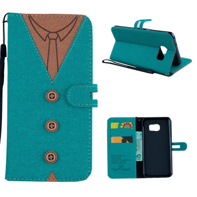 

MOONCASE Samsung Galaxy S7 Edge stitching embossed mens leather case - green
