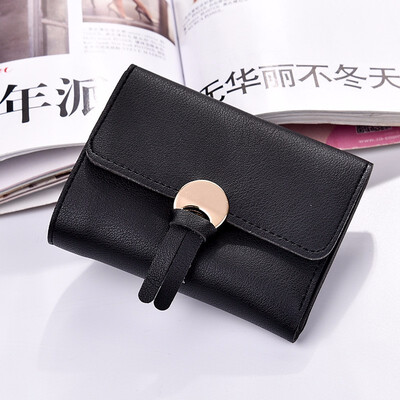 

Ladies simple female short refreshing female three folding female soft leather clip student multifunctional wallet