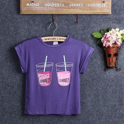 

New Baby Kids Boys Girls Funny Soda Drink Short Sleeve Tops T-shirt 2-7Y