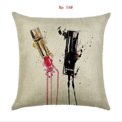 

Cushion cover 45cm45cm Womens shoes&cosmetics linencotton pillow case sofa cushion case square decorative pillow cover