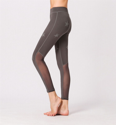 

Womans 2018 new star printing gauze stretch sports yoga pants tight dance fitness nine pants