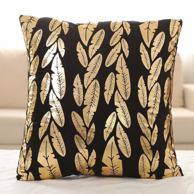 

Bronzing Gold Printed Cushion Decorative Pillows Black Pillowcase Home Decor Sofa Throw Pillows Christmas Decorations For Home