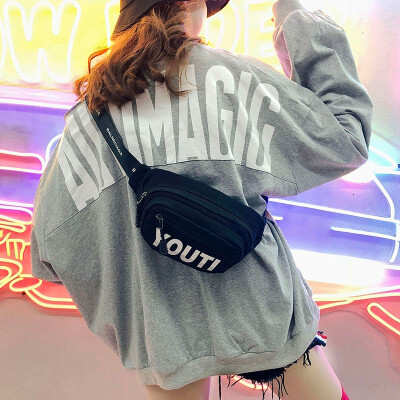 

Super hot small bag new fashionable printing chest bag letter joker style Fanny pack