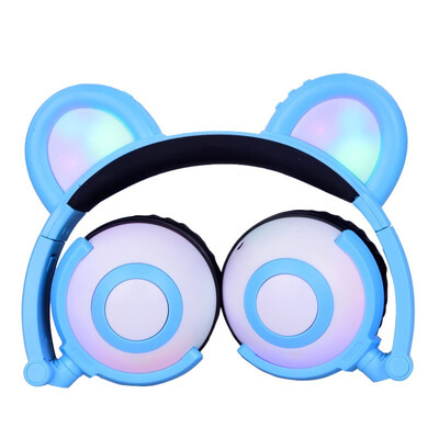 

Bear ear Children Headphones support TF card function loved by children&gilrs used to Cosplay Party Childrens Day gift blue color