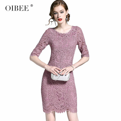 

OIBEE2018 summer new slim slimming lace skirt temperament lady long dress