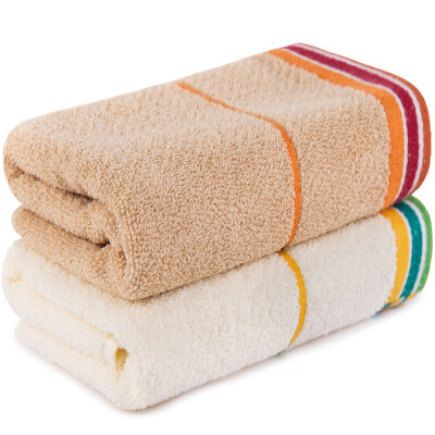 

Sanli towel home textile cotton color satin contrast color large towel 1 loaded adult household wash towel soft absorbent cleansing towel 34×72cm beige